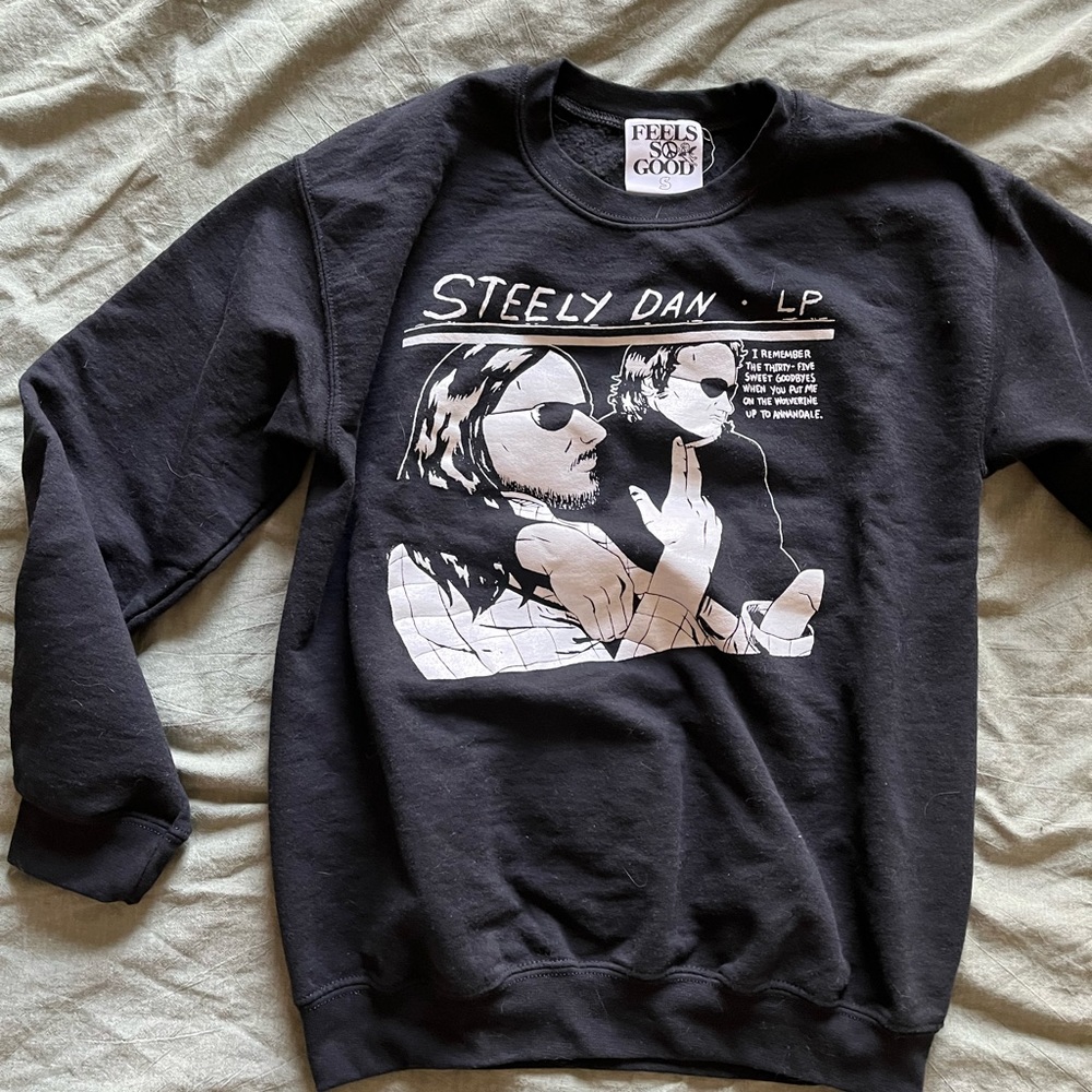 Steely Dan Sonic Youth illustration Feels So Good apparel company crewneck